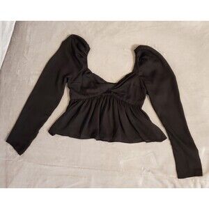 Ambercrombie & Fitch Womens SMALL Black Babydoll Y2K Whimsigoth Sexy Fairy Top